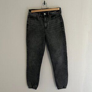 AE Ne(x)t Level Cozy Black Denim Relaxed Mom Jogger